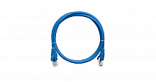 NMC-PC4UD55B-001-C-BL - Коммутационный шнур  U/UTP 4 пары, Кат.5е (Класс D), 100МГц, T568B, 2хRJ45/8P8C, с защитой защелки, многожильный, BC (чистая медь), 24AWG (7х0,205мм), LSZH нг(А)-HFLTx, синий, 0,15 м