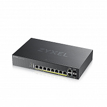 GS2220-10HP - Гибридный L2 коммутатор PoE+ Zyxel NebulaFlex Pro GS2220-10HP, rack 19", 8xGE PoE+, 2xCombo (SFP/RJ-45), бюджет PoE 180 Вт, автономное/облачное управление