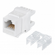 Cabeus KJ-RJ45-Cat.6-180 - Вставка Keystone Jack RJ-45 ( 8P8C ), 180 градусов , категория 6 , Dual IDC ( 110&Krone type ), белый