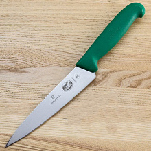 Нож кухонный Victorinox Fibrox (5.2004.15) стальной разделочный лезв.150мм прямая заточка зеленый