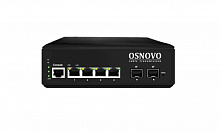 SW-80402-IL(port 90W,360W) - Промышленный управляемый (L2+) PoE коммутатор Osnovo Gigabit Ethernet на 6 портов. Порты: 4 x GE (10/100/1000Base-T) с PoE (до 90W) + 2 x GE SFP (1000Base-T)
