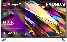 Телевизор LED Hyundai 55" H-LED55BU7011 Google TV Frameless Metal черный 4K Ultra HD 60Hz MEMC DVB-T DVB-T2 DVB-C DVB-S DVB-S2 USB WiFi Smart TV