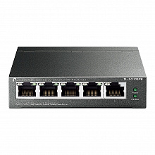 TL-SG105PE TP-Link Easy Smart гигабитный 5‑портовый коммутатор с 4 портами PoE+, (802.3af/at; бюджет до 65 Вт)