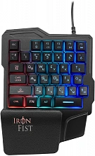 Игровой блок Оклик 701G IRON FIST черный USB for gamer LED (подставка для запястий) (1196590)