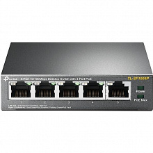 TL-SF1005P Коммутатор PoE 5 портов RJ45 10/100 Мбит/с, бюджет PoE до 58 Вт