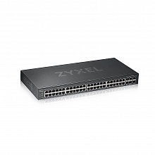 GS1920-48V2 - Коммутатор Zyxel управляемый, монтируемый в 19" стойку, порты 1000Base-T(Gigabit Ethernet): 44 шт., из них комбо-порты 1000BASE-T/Mini GBIC (SFP): 4 шт.