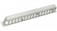 Cabeus JB07-1U-GY - Кабельный органайзер 19" 1U с крышкой, металлический, цвет серый (RAL7035)