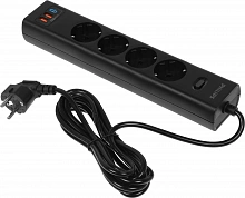 Сетевой фильтр Philips CHP8246BB/51 3м (4 розетки) черный (коробка)