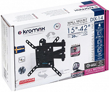 Кронштейн для телевизора Kromax DIX-14 черный 15"-42" макс.20кг настенный поворотно-выдвижной и наклонный