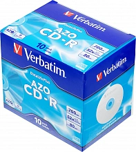 Диск CD-R Verbatim 700Mb 52x Jewel case (10шт) (43327)