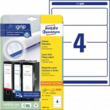 Этикетки Avery Zweckform L4761-25 A4 61x192мм 4шт на листе/80г/м2/25л./белый самоклей. универсальная