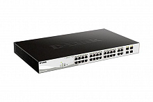 DGS-1210-28MP/F4A Настраиваемый L2 коммутатор D-Link с 24 портами 10/100/1000Base-T и 4 комбо-портами 100/1000Base-T/SFP (24 порта PoE 802.3af/at, PoE-бюджет 370 Вт)
