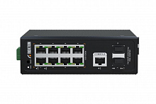 MNS-1008F2SP - Управляемый сетевой коммутатор с 8 PoE портами 10/100/1000 Мбит/с, 2х1000  Мбит/c SFP портами. Возможность установки в 19” телекоммуникационную стойку на DIN рейку