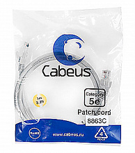 Cabeus PC-UTP-RJ45-Cat.5e-1m-LSZH - Патч-корд U/UTP, категория 5е, 2xRJ45/8p8c, неэкранированный, серый, LSZH, 1м