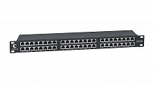 Cabeus PLHD-48-Cat.5e-SH-Dual IDC-1U - Патч-панель высокой плотности 19" Высота (1U), 48 портов RJ-45, категория 5e, полностью экранированная, Dual IDC