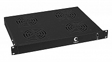 Cabeus JG03-BK - Модуль вентиляторный 19", глубина 320 mm, 4 вентилятора, цвет черный (ral 9004)