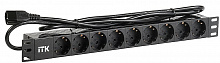 PH22-9D2-P - ITK PDU 9 розеток DIN49440 (нем. станд.) 1U, шнур 2м вилка IEC 320 C14, профиль из ПВХ, черный