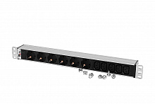 R-10-6S-5C13-I-440-Z - Блок розеток Rem-10 без шнура с инд., 6 Sсhuko, 5 IEC 60320 C13, вход IEC 60320 C14, 10 A, алюм., 19"