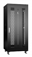 Cabeus ND-05C-27U60/80-BK - Шкаф монтажный телекоммуникационный 19" напольный для распределительного и серверного оборудования 27U 600x800x1388mm (ШхГхВ) передняя и задняя перфорированные двери, ручка с замком, цвет черный (RAL 9004)
