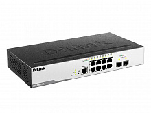DGS-3000-10L/B1A Управляемый L2 коммутатор с 8 портами 10/100/1000Base-T и 2 портами 1000Base-X SFP