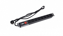 PH12-8C131 - ITK Блок розеток PDU 8 C13 с LED выключателем,1U, шнур 2м вилка нем.стандарт