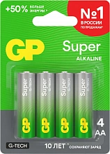 Батарея GP Super 15AA21-2CRSBC4 AA (4шт) блистер