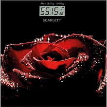 Весы напольные электронные Scarlett SC-BS33E028 макс.180кг черный/красный
