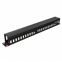 SYSMATRIX SA 0021.911 - Кабельный органайзер; 1U с крышкой, металлический, цвет черный (RAL9004)