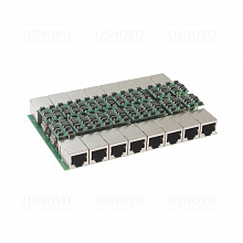 SP-IP8/1000PR-M - Дополнительный модуль Osnovo для 1U устройства грозозащиты для локальной вычислительной сети на 8 портов (скорость до 1000 Мб/с) с защитой линий PoE (af/at/bt, методы A + B, контакты 1/2, 3/6, 4/5, 7/8).