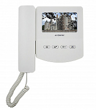 AT-VD433C WH - Цветной 4-x проводный, 4.3’’ TFT LCD (320х240) видеодомофон. Регулировка громкости вызова. Подключение двух вызывных панелей. Накладной тип крепления.