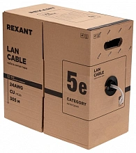Кабель информационный Rexant 01-0146-R кат.5E F/UTP 4 пары 24AWG PE внешний 305м черный