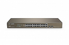 IP-COM F1118P-16-150W - Коммутатор PoE неуправляемый 18 портовый. 16 портов PoE 10/100 Мбит/c (IEEE 802.3at/af) до 30Вт на порт + 2 порта Ethernet 10/100/1000 Мбит/c Base-T + 1 порт SFP 10/100/1000 Мбит/c Base-X. Бюджет PoE 130Вт. Грозозащита на порт 6 кВ