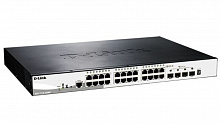 DGS-1510-28XMP/A1A PROJ Настраиваемый L2+ стекируемый коммутатор D-Link с 24 портами 10/100/1000Base-T и 4 портами 10GBase-X SFP+ (24 порта PoE 802.3af/at, PoE-бюджет 370 Вт)