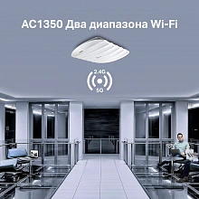 Точка доступа TP-Link EAP225 AC1350 10/100/1000BASE-TX белый