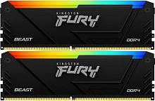 Память DDR4 2x32GB 3600MHz Kingston KF436C18BB2AK2/64 Fury Beast Black RGB RTL Gaming PC4-28800 CL18 DIMM 288-pin 1.35В dual rank с радиатором Ret