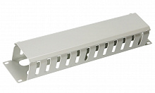 Cabeus JB07-2U-GY - Кабельный органайзер 19" 2U с крышкой, металлический, цвет серый (RAL7035)