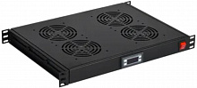 FM05-1U4TS-R - ITK 19" Модуль вентиляторный 1U с цифровым термостатом 4 вентилятора черный.