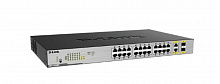 DGS-1026MP/B2A - Неуправляемый коммутатор D-Link с 24 портами 10/100/1000Base-T, 2 комбо-портами 100/1000Base-T/SFP и функцией энергосбережения (24 порта с поддержкой PoE 802.3af/at (30 Вт), PoE-бюджет 370 Вт)