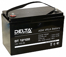 DT 12100 - Аккумулятор Delta герметичный свинцово-кислотный, 12В/100Ач, клеммы под болт с гайкой 8 мм