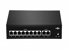 ST-NS208MB-GD - Неадминистрируемый коммутатор, 8 RJ-45 POE портов (10/100 Мбит/с), 2 RJ-45 Uplink порта (1000 Мбит/с), бюджет на порт до 30 Вт, общий бюджет до 95 Вт.
