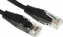 Патч-корд Lanmaster TWT-45-45-0.3-BK UTP RJ-45 вил.-вилка RJ-45 кат.5E 0.3м черный ПВХ (уп.:1шт)