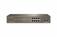 IP-COM G3310P-8-150W - Коммутатор PoE управляемый 10 портовый. 8 портов PoE 10/100/1000 Мбит/c Base-T (IEEE 802.3at/af) до 30Вт на порт + 2 порта SFP 10/100/100 Мбит/c Base-X. Бюджет PoE 130Вт. Грозозащита на порт 6 кВ.