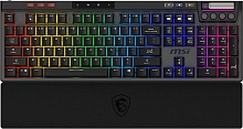 Клавиатура MSI Pro W Silent механическая серый/черный USB Multimedia for gamer LED (подставка для запястий) (S11-43RU210-CLA)