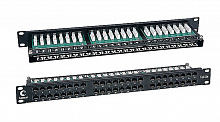 Cabeus PLHD-48-Cat.5e-Dual IDC-1U Патч-панель высокой плотности 19", 1U, 48 портов RJ-45, категория 5e, Dual IDC