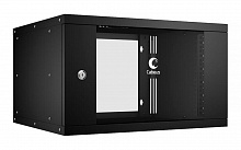 Cabeus WSC-05D-6U55/45-BK - Шкаф телекоммуникационный настенный 19" 6U, серия LIGHT разборный, дверь стекло, цвет черный