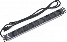 Блок распределения питания Cabeus PDU-9P-2IEC гор.размещ. 9xSchuko 10A C14 2м
