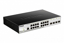 DGS-1210-20/ME/A1A Управляемый L2 коммутатор D-Link с 16 портами 10/100/1000Base-T и 4 портами 1000Base-X SFP
