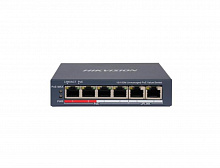 DS-3E0106P-E/M(B) - Неуправляемый коммутатор Fast Ethernet POE. 4 порта PoE 10/100 Мбит/с, 2 порта RJ45 10/100 Мбит/с, Hikvision