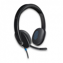 Наушники с микрофоном Logitech H540 черный 1.8м накладные USB оголовье (981-000480)