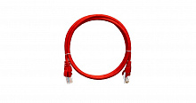 NMC-PC4UD55B-001-RD - Коммутационный шнур NIKOMAX U/UTP 4 пары, Кат.5е (Класс D), 100МГц, 2хRJ45/8P8C, T568B, заливной, с защитой защелки, многожильный, BC (чистая медь), 24AWG (7х0,205мм), PVC нг(А), красный, 0,15м